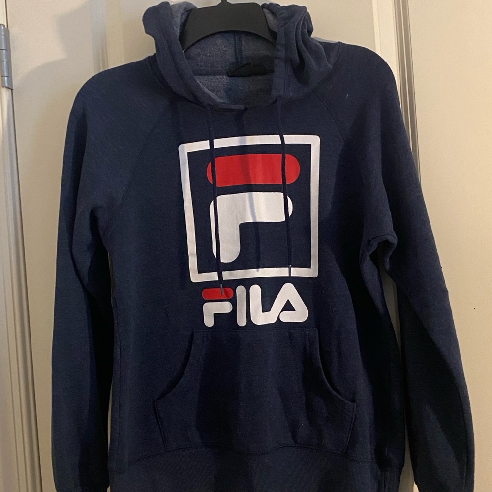 FILA women’s Navy Hooded Logo Sweatshirt